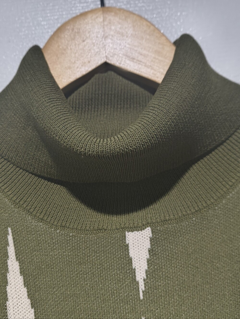 Saunders Collective Green Diamond Jacquard Short Sleeve Sweater Dress - Size M - Picture 5 of 15